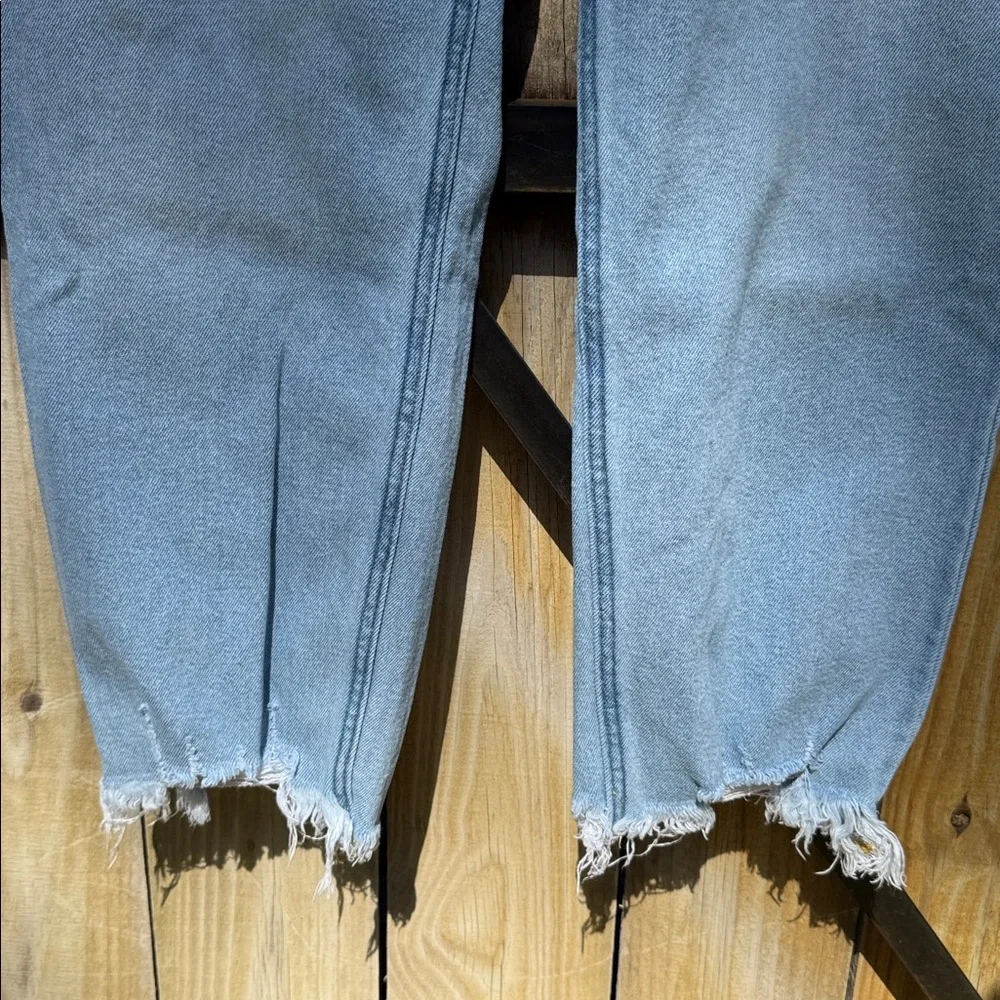 Abercrombie & Fitch ultra high rise ankle straight jeans, raw hem, size 16R